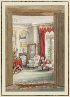 Drawing, A View of the Drawing Room, Cosham House