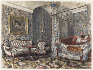 Drawing, The Bedroom of Czarina Maria Alexandrovna, Gatchina Palace, St. Petersburg