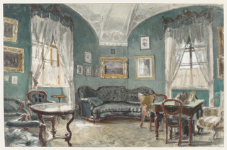 Drawing, The Study of Czar Alexander II Nikolaivitch, Gatchina Palace, St. Petersburg