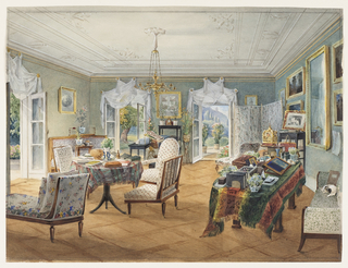 Drawing, A Sitting Room, perhaps in a Country Dacha