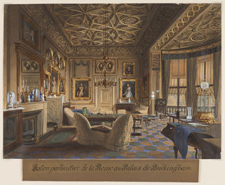 Drawing, Salon Particulier de la Reine au Palais de Buckingham. (The Queen's Sitting Room at Buckingham Palace)