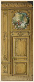 Drawing, Section of wall, small anti-chamber, Palace of Fontainebleau