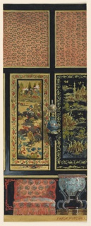 Drawing, Section of a wall, Chinese Room, Palace of Fontainebleau