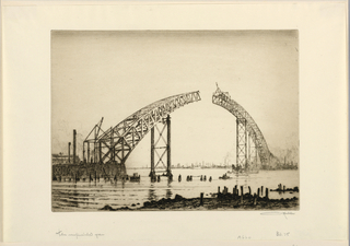 Print, The Unfinished Span (Bayonne Bridge)