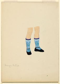 Drawing, Design for Knitted Stockings
