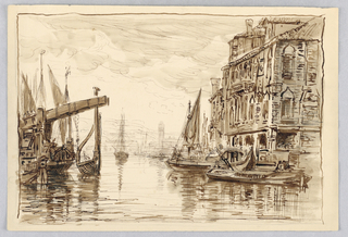 Drawing, Scene of Venice
