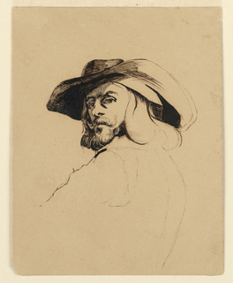 Drawing, Head of a man in the style of Frans Hals