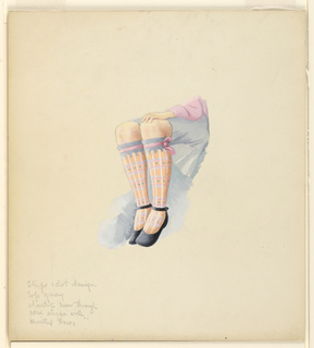 Drawing, Design for Knitted Stockings