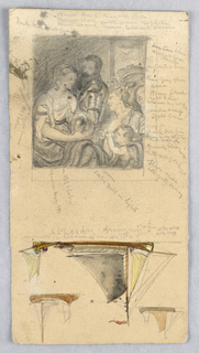 Drawing, Study of a Painting, Sailboats