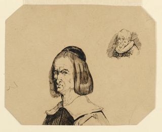 Drawing, Heads of two men, in the style of Frans Hals