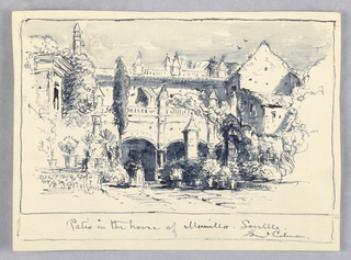 Drawing, Patio in the House of Murillo, Seville
