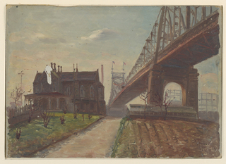 Drawing, House by the Queensboro Bridge, New York