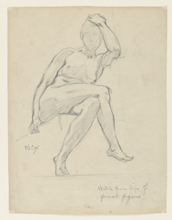 Drawing, Study of a female figure