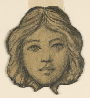 Drawing, Head of a Woman (Project for Stained Glass)