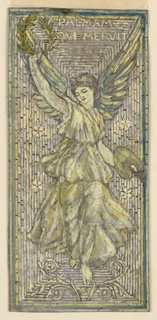 Drawing, Design for Mosaic or Stained Glass Window in Honor of a Painter (“Palmam Qui Meruit Ferat”)