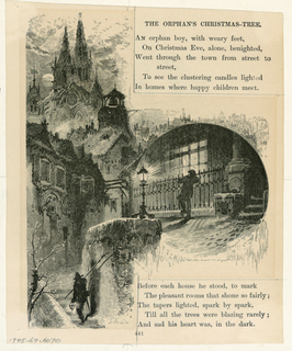 Print, The Orphan's Christmas-Tree,  Illustration for Illustrated Library of Favorite Song (1873)