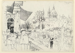 Drawing, Music in a Public Garden