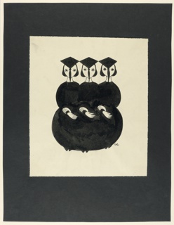 Drawing, Three Graduates in Cap and Gown