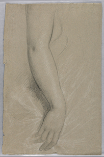 Drawing, Study of an Arm for Portrait of Mrs. Rutherford B. Hayes