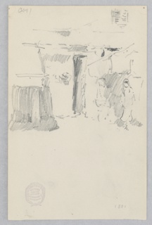 Drawing, Street scene