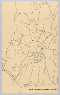 Print, Map, Philip Johnson Houses, New Canaan, CT