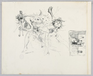 Drawing, Study for a dancing woman, “Moods to Music,” Mendelssohn Glee Club, New York, NY