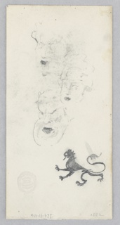 Drawing, Rampant lion