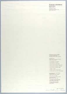 Print, Cover Sheet for "Fuochi d'Artificio (Particolare)" [Sketch for "Fireworks," Detail], from "Progetti Scenici per 'Sintesi Futuriste'" Portfolio