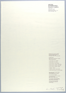 Print, Cover Sheet for " Sintesi di Primavera (Bozetto Completo)" from "Progetti Scenici per 'Sintesi Futuriste'" Portfolio, "Spring Sytheses, Complete Sketch"