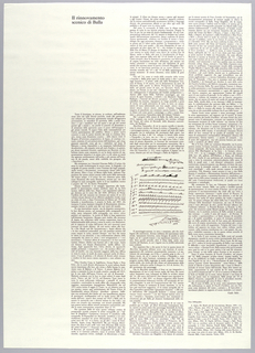 Print, Il Rinnovamento Scenico di Balla Essay by Guido Balla from "Progetti Scenici per 'Sintesi Futuriste'" Portfolio, Balla's Renewal of Set Design