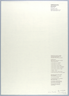 Print, Cover Sheet for "Tipografia Scenario" ["Typographic Scenery"], from "Progetti Scenici per 'Sintesi Futuriste'" Portfolio