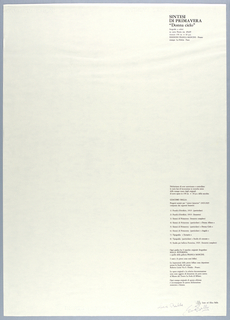 Print, Cover Sheet for "Sintesi di Primavera, Donna Cielo" from "Progetti Scenici per 'Sintesi Futuriste'" Portfolio, "Lady Sky, Spring Syntheses"