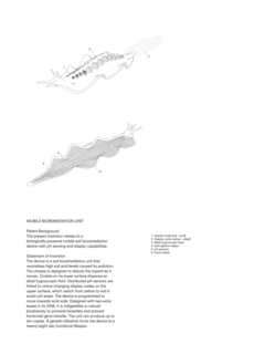 Patent Drawing, Mobile Bioremediation Unit, from Designing for the Sixth Extinction
