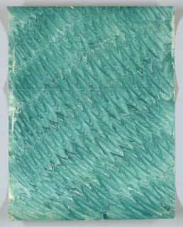 Drawing, Design for Decorated Paper: Green ZigZag Pattern