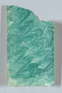 Drawing, Design for Decorated Paper: Green ZigZag Pattern