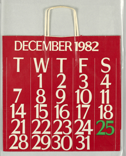 Shopping Bag, Saks Fifth Avenue: December 1982