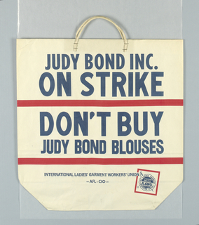 Shopping Bag, Judy Bond Inc.: On Strike; Don't Buy