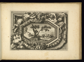 Print, Panel Design with a Landscape