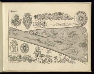 Print, Designs for a Stock and Firearms Ornament