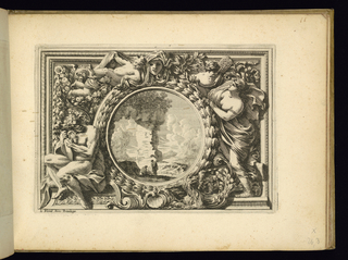 Print, Panel Design with a Landscape in a Roundel