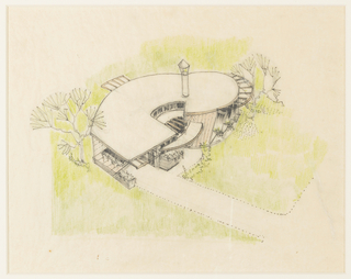 Drawing, Design for Spiral Form (Hemicycle House)