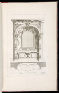Print, Design for an Alcove with a Buffet