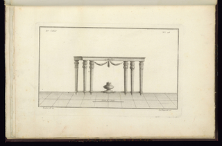 Print, Design for a Table with a Vase at its Base