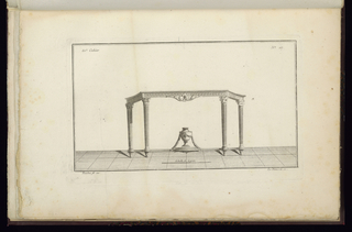 Print, Design for a Table with a Vase at its Base
