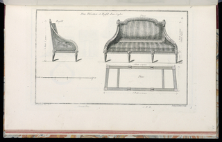 Print, Plan Elévation et Profil d'un Sopha