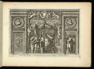 Print, Interior Alcove with Figures
