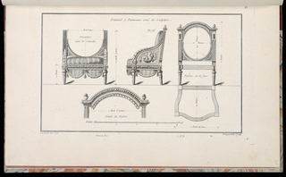 Print, Fauteuil à Panneaux orné de Sculpture
