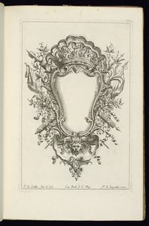 Bound Print, Cartouche Topped by Open Crown