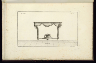 Print, Design for a Side Table with a Floral Bouquet