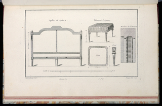 Print, Dossier du Sopha A, Tabouret Octogone, Moulure du Tabouret